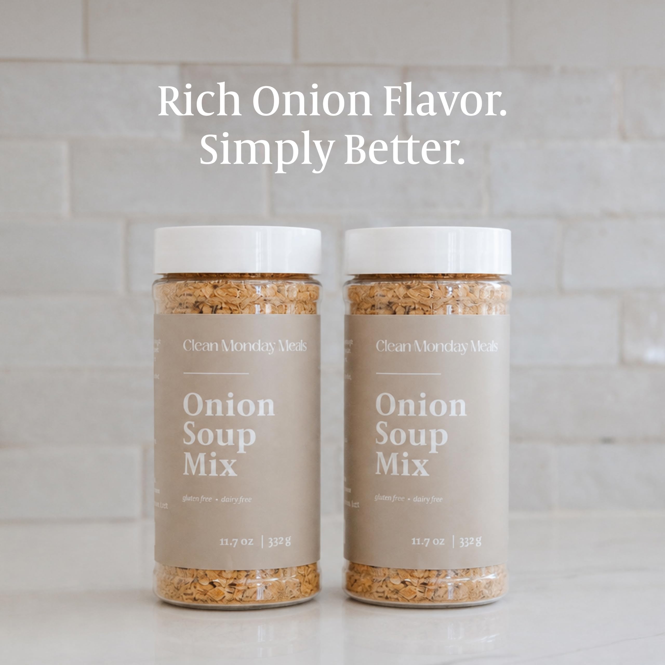 Clean Monday Meals jar in hand for size comparison highlighting bulk value and lasting supply