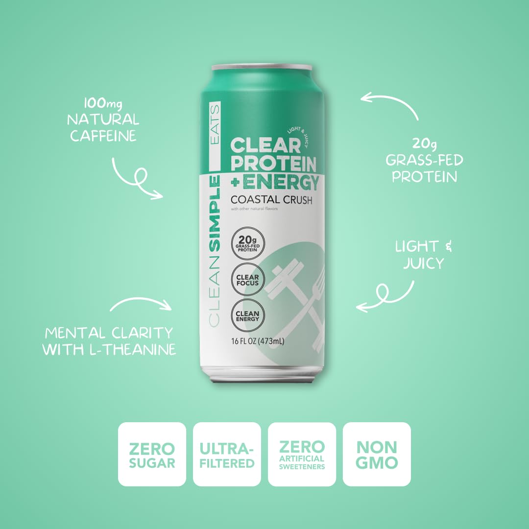 Clean Simple Eats cans styled on beach table evoking tropical flavor and refreshment