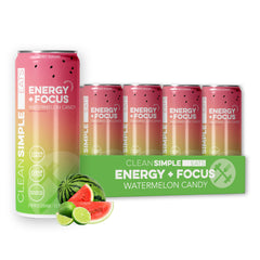 Clean Simple Eats front can view showing label and watermelon candy flavor benefit