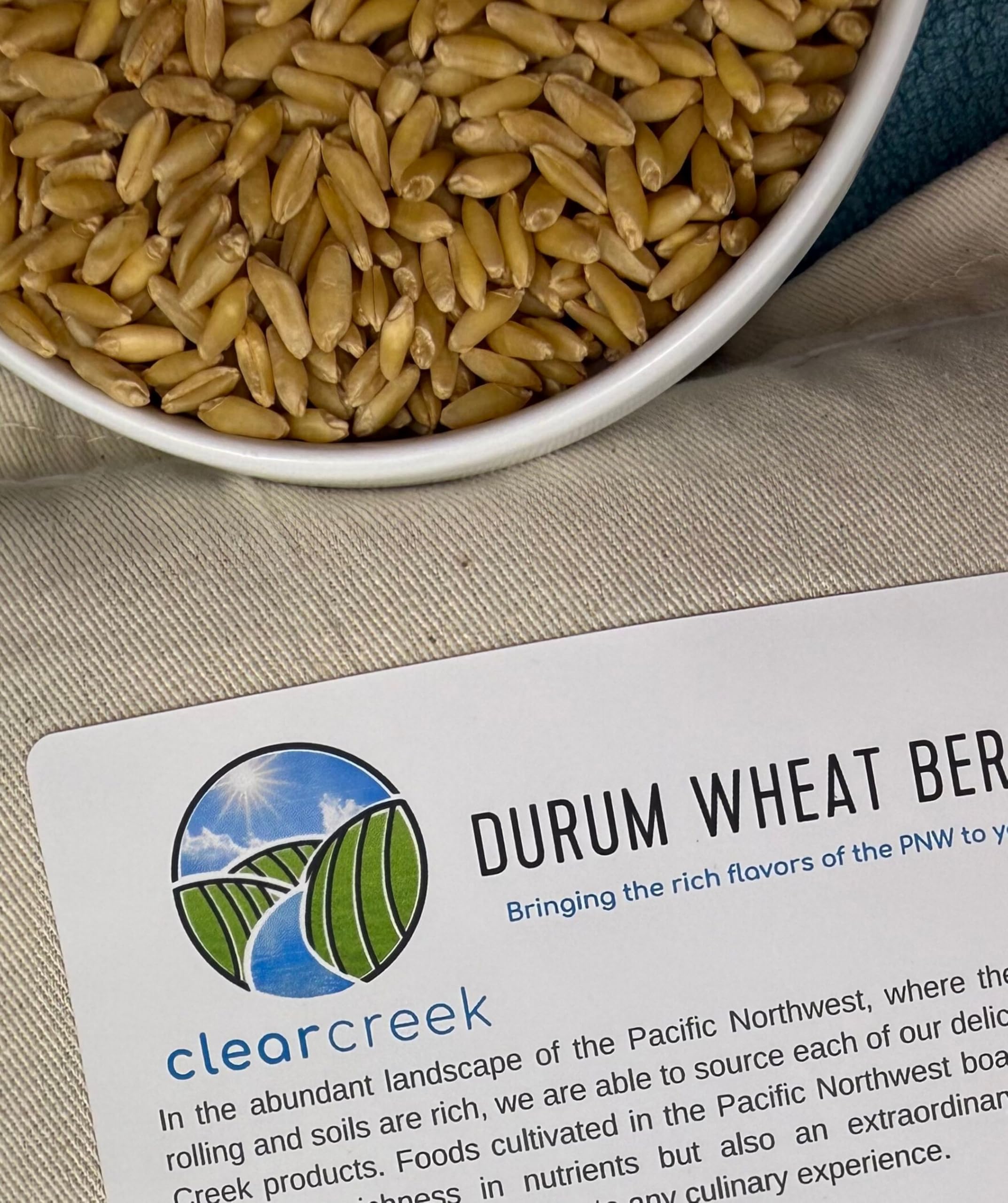 CLEAR CREEK certification label closeup showing glyphosate residue free assurance