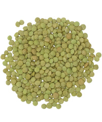 CLEAR CREEK close-up of green lentil texture highlighting whole, firm lentils for cooking