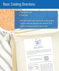 CLEAR CREEK bulk lentils pouring from bag showing easy portioning advantage