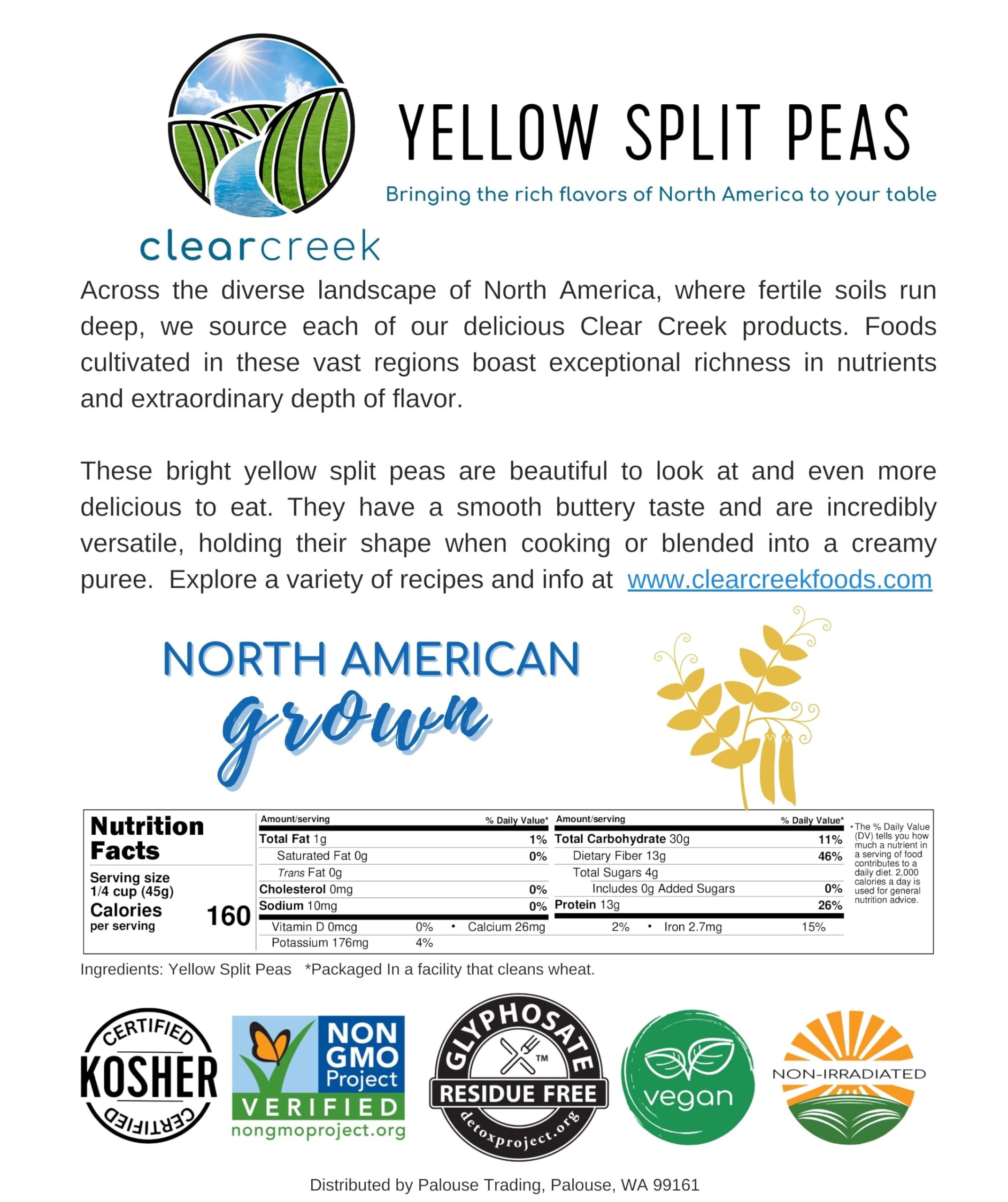 CLEAR CREEK label close-up with Detox Project certification and kosher symbols