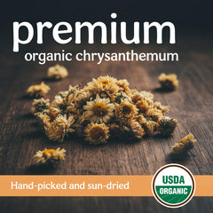 Clear Source brewed chrysanthemum tea in cup displaying clear floral infusion and comfort