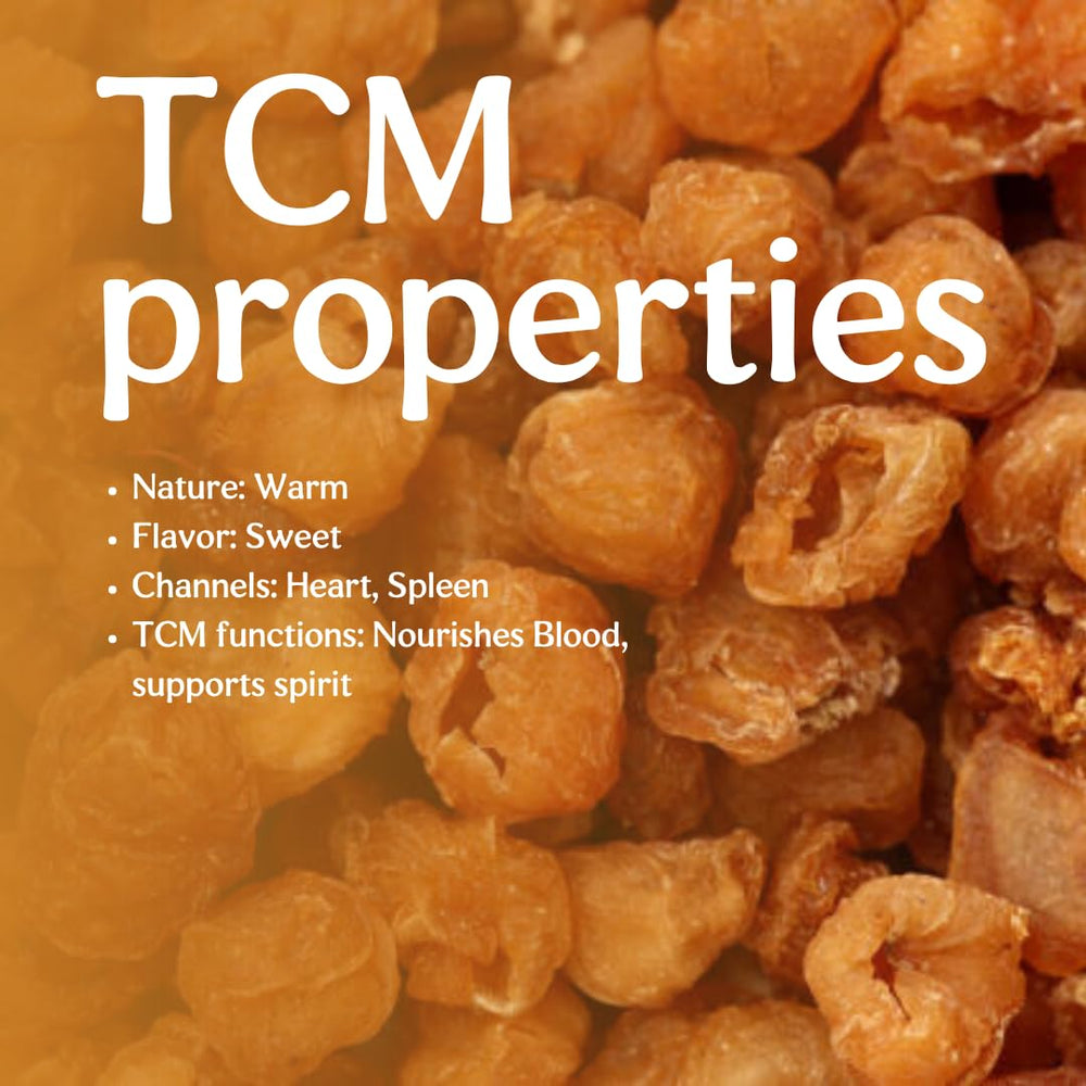 Clear Source longan added to congee bowl, illustrates enhanced taste and warmth