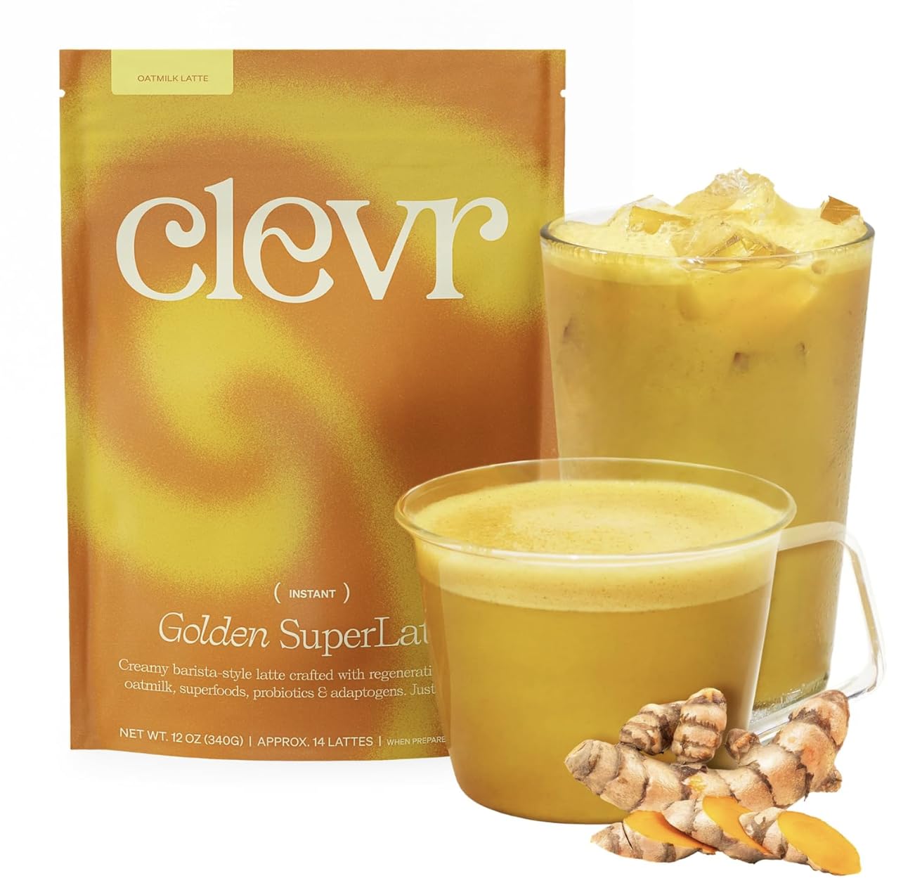 Clevr front packaging showing product name and servings, easy identification benefit