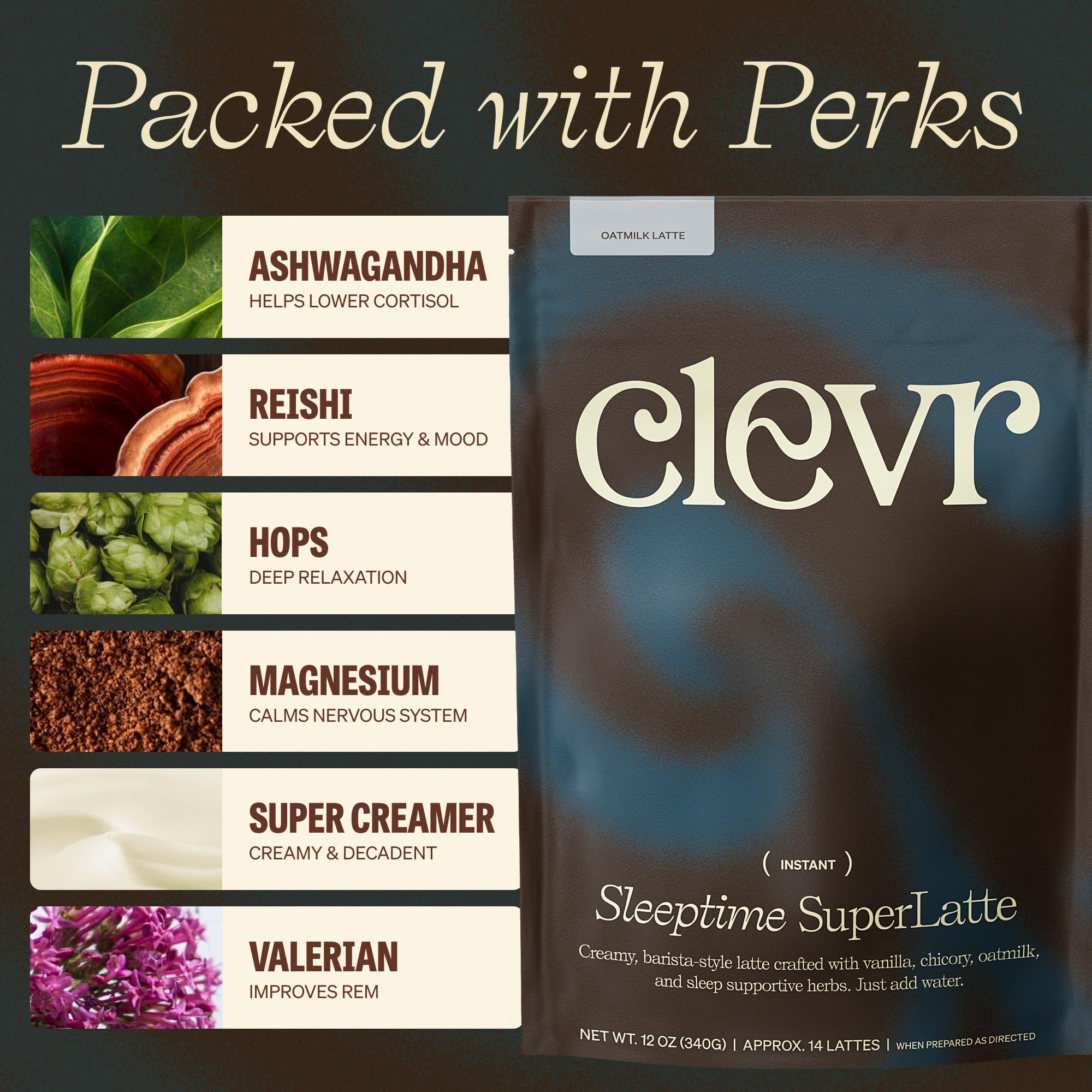 Clevr sleeptime powder texture close-up highlighting fine mixable consistency