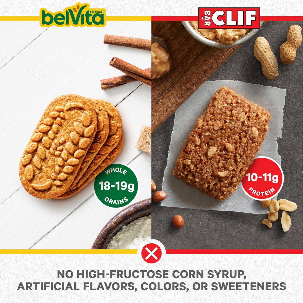 CLIF BAR Chocolate Chip texture shot showing oats and chips for energy-packed snack