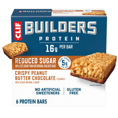 CLIF BUILDER'S front packaging view showing product and protein benefit