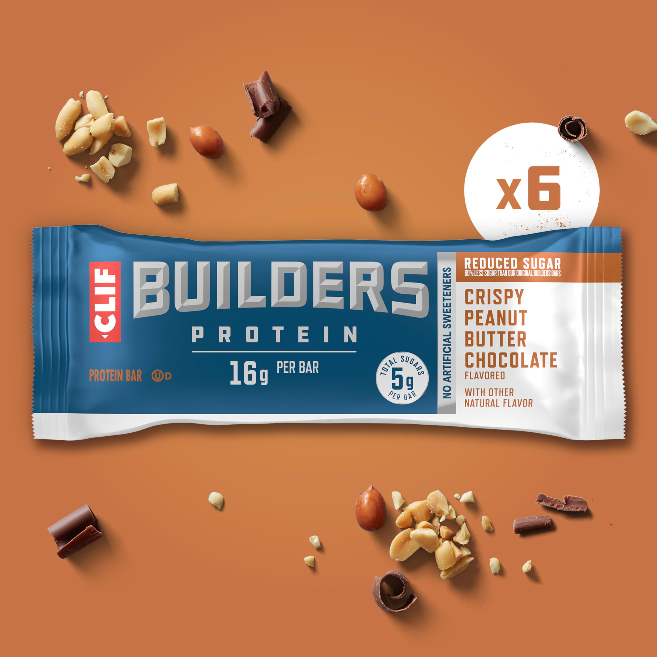 CLIF BUILDER'S ingredients label view showing protein and allergen info