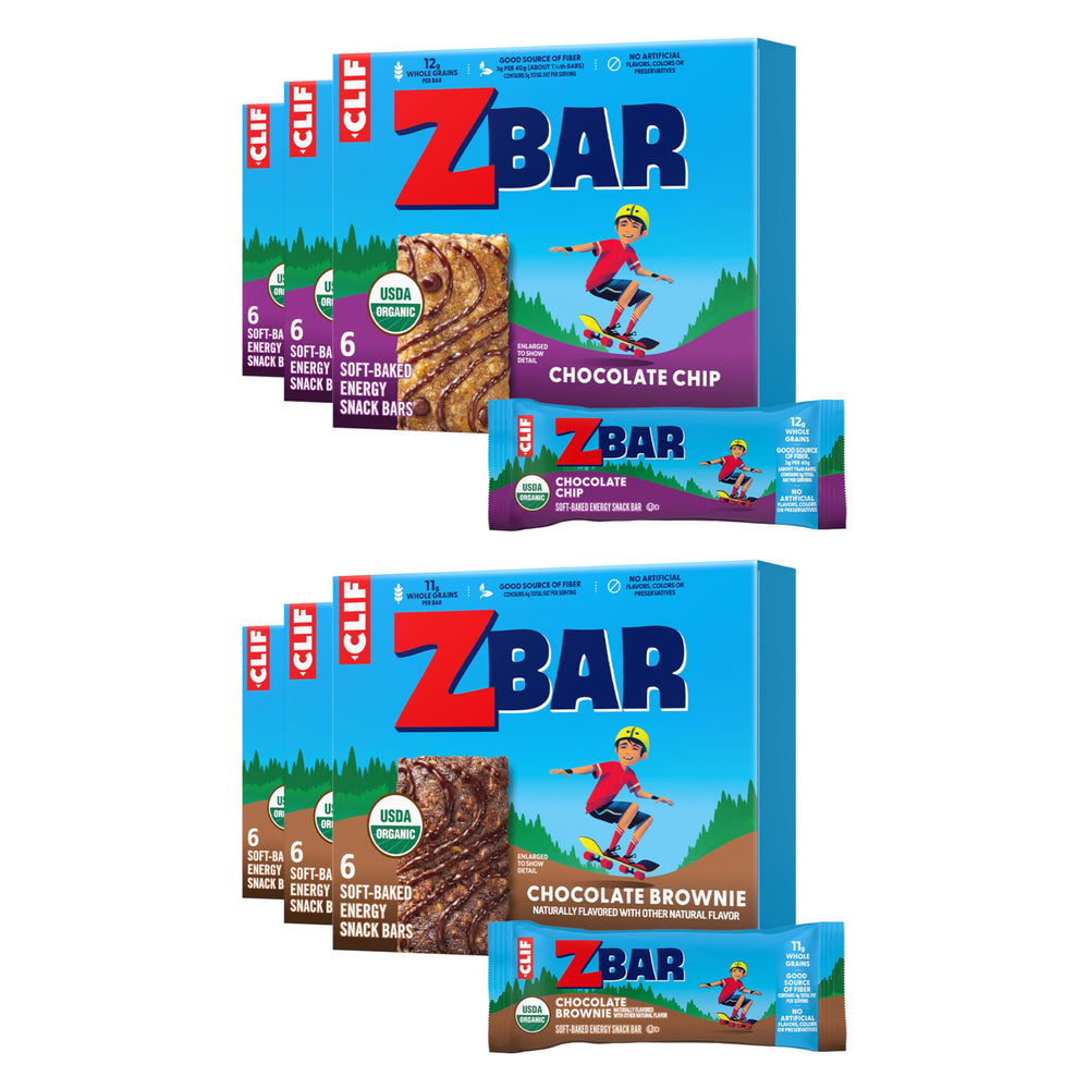 Clif Kid ZBar front packaging showing variety and convenience