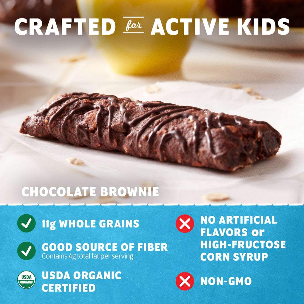 Clif Kid Zbar oats on spoon emphasizing organic rolled oats ingredient