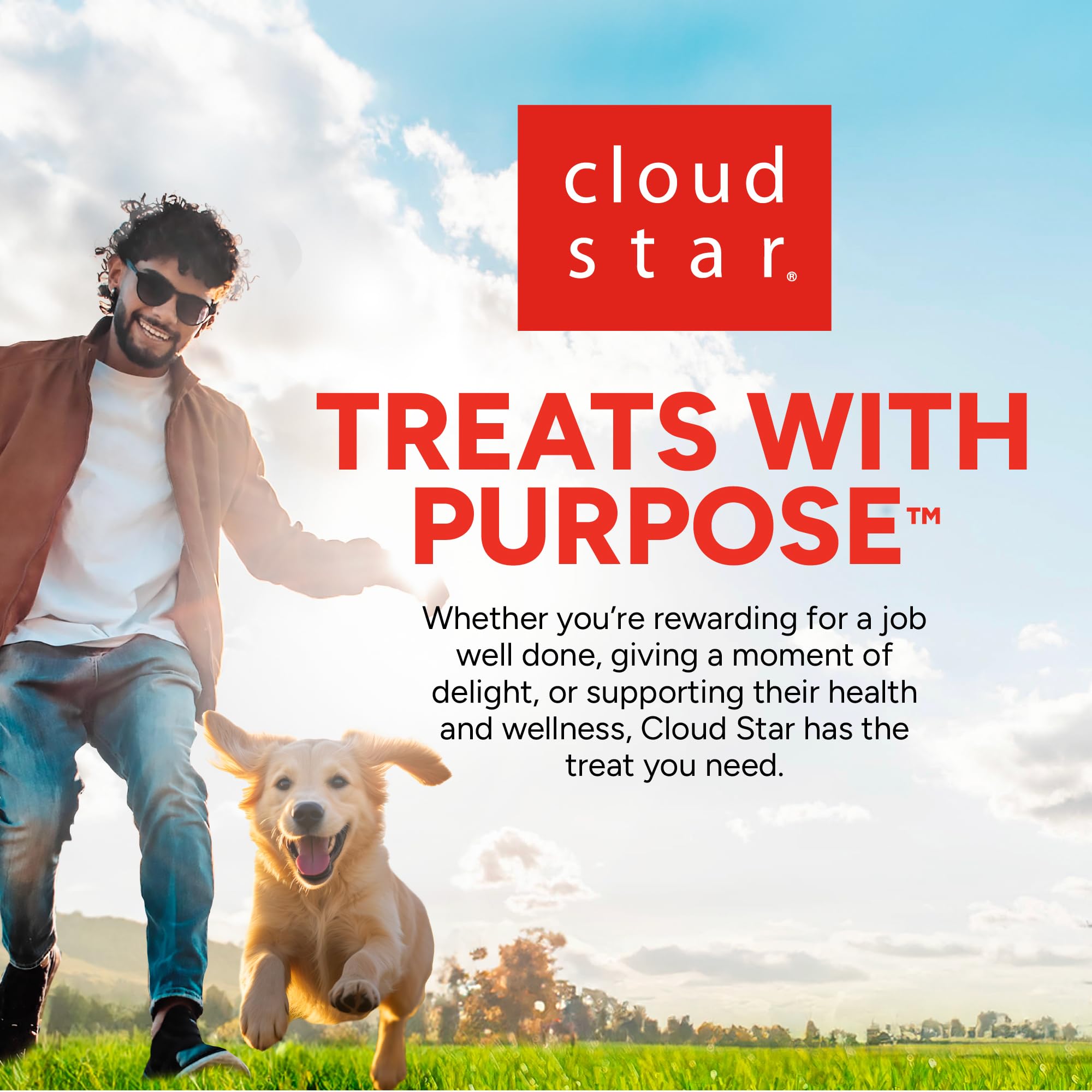 Cloud Star treats beside a ruler to show small size for rewards