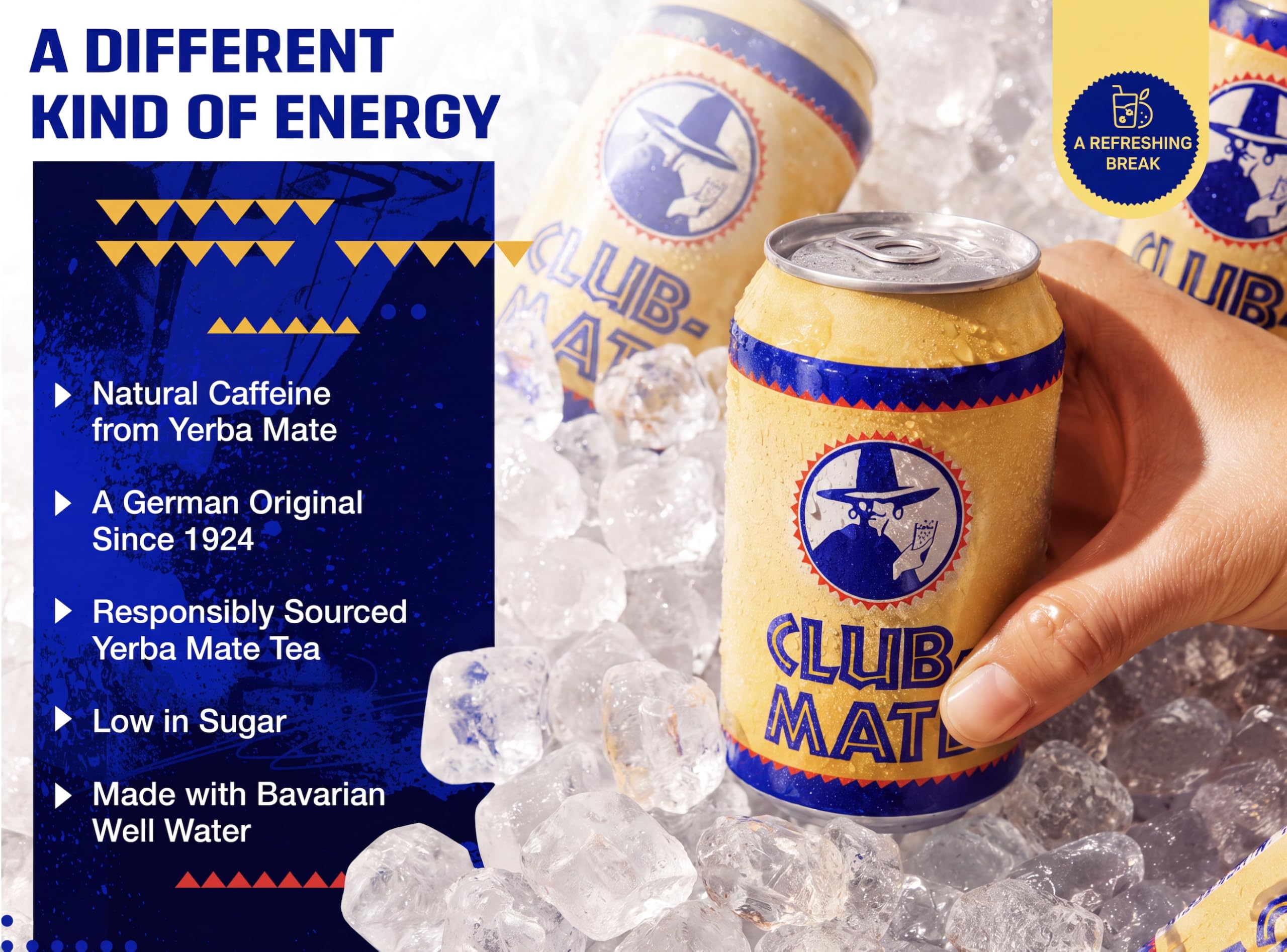 Club-Mate close-up label showing natural flavors and clear ingredient focus