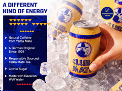 Club-Mate close-up label showing natural flavors and clear ingredient focus