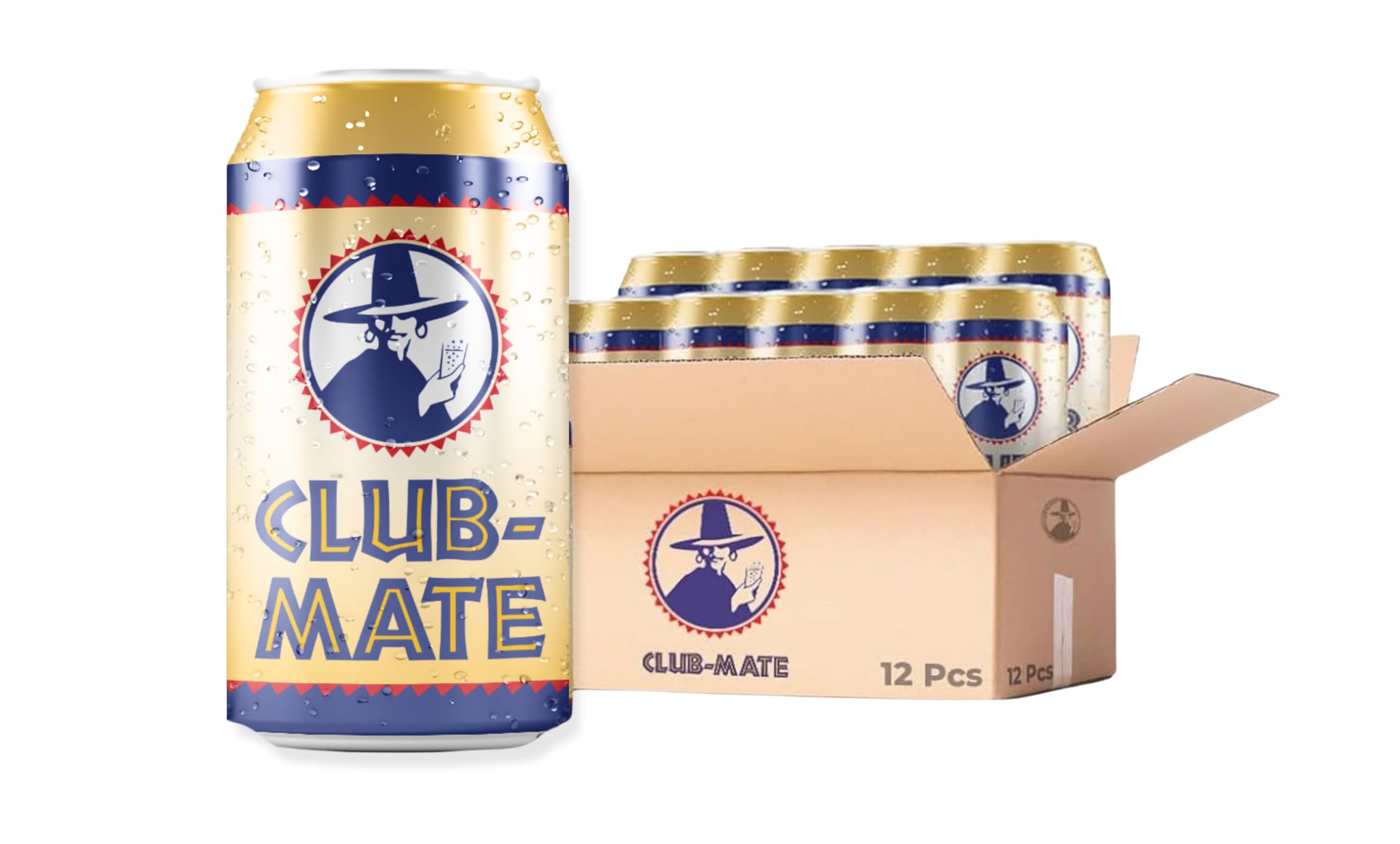 Club-Mate on a creative studio desk illustrating focused-work support benefit