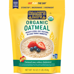 COACH'S OATS front packaging showing 16 oz bag and branding for pantry convenience