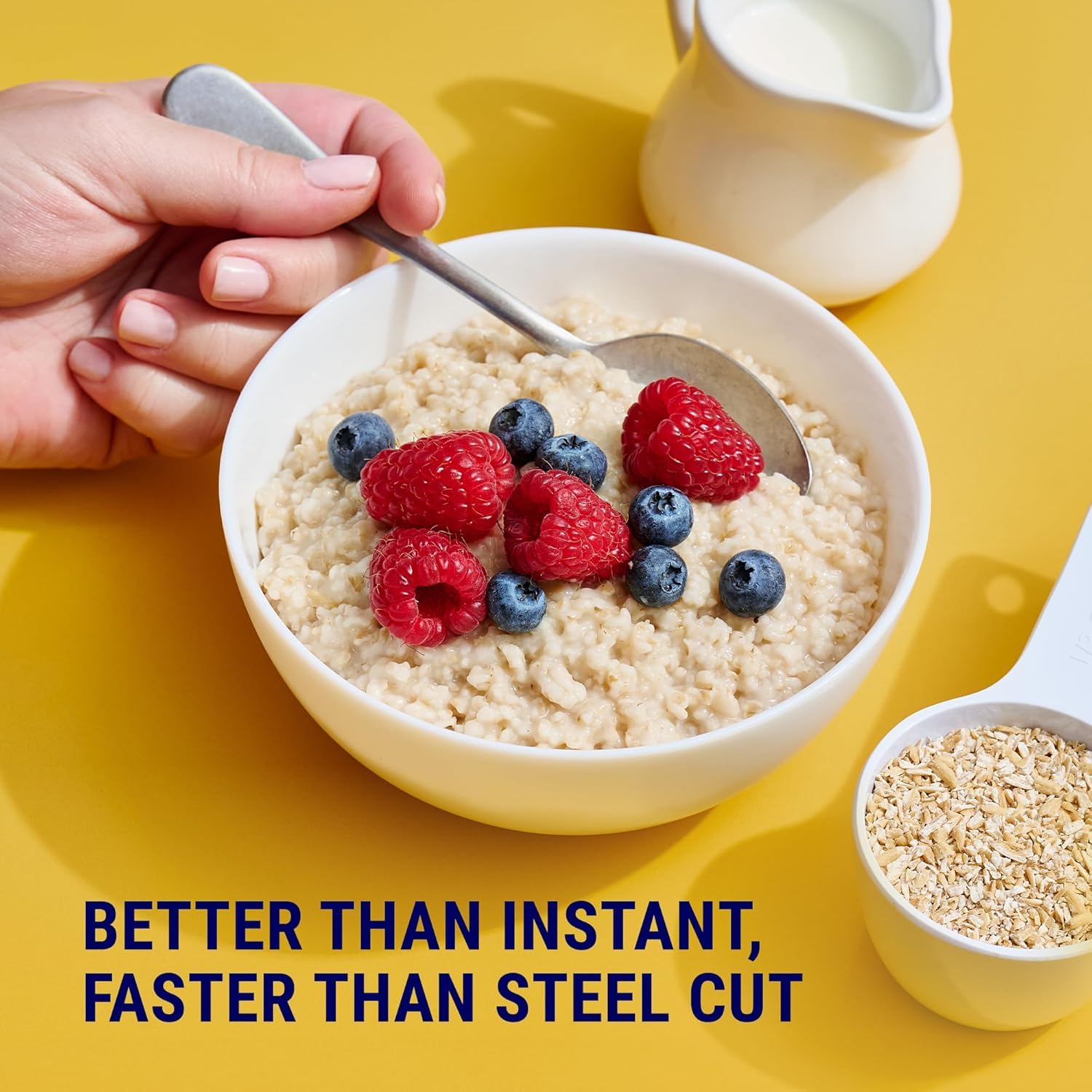 Close-up of Coach's Oats texture highlighting steel-cut chew and nutty color