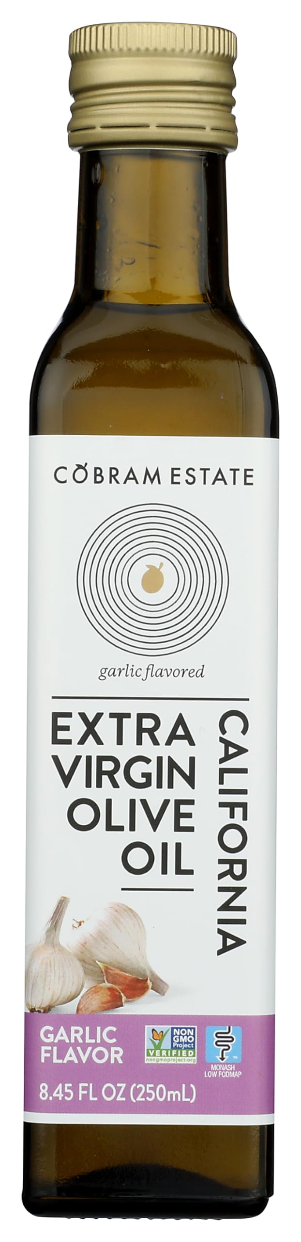 Cobram Estate bottle front packaging showing flavor label and pourer for easy seasoning