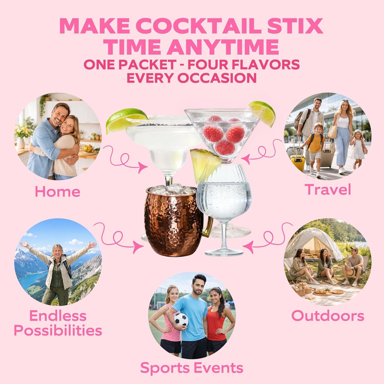 Cocktail Stix packet in a pocket showing portable cocktail convenience