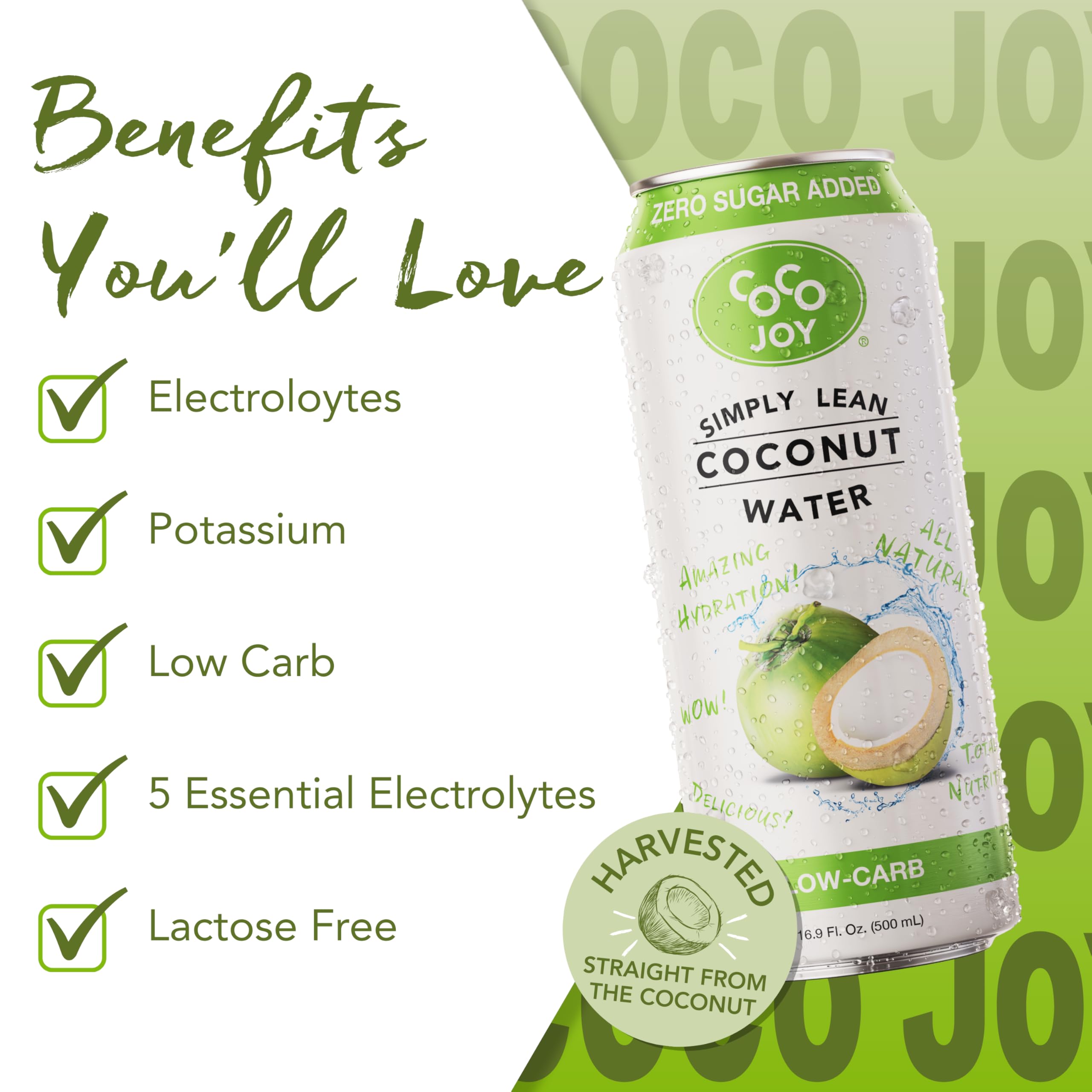 CoCo Joy being poured into a glass demonstrating fresh natural hydration
