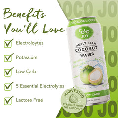 CoCo Joy being poured into a glass demonstrating fresh natural hydration