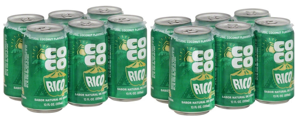 Coco Rico front can showing natural coconut flavor and refreshing look