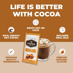 Cocoa Classics opened packet with powder texture showing easy mixing benefit