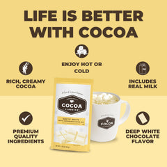 Spoonful of Arctic White cocoa powder by Cocoa Classics highlighting creamy texture and fast dissolve