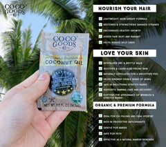 COCOGOODSCO jar held in hand showing travel-size convenience and portioning