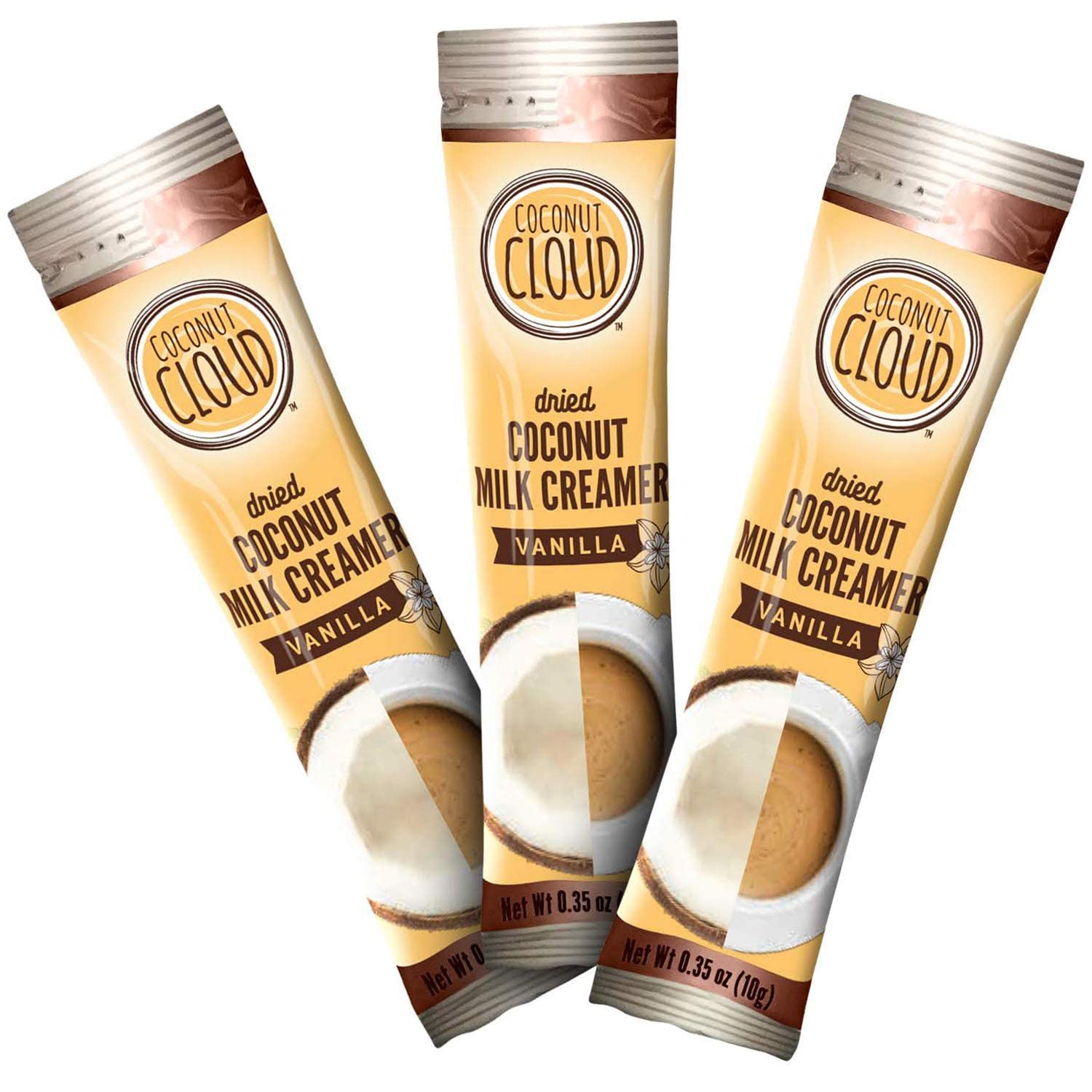 Coconut Cloud single-serve stick packet close-up for easy portioning