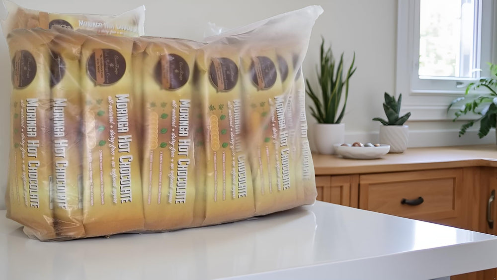 CocoRinga front packaging showing 50-pack bulk bag and benefits