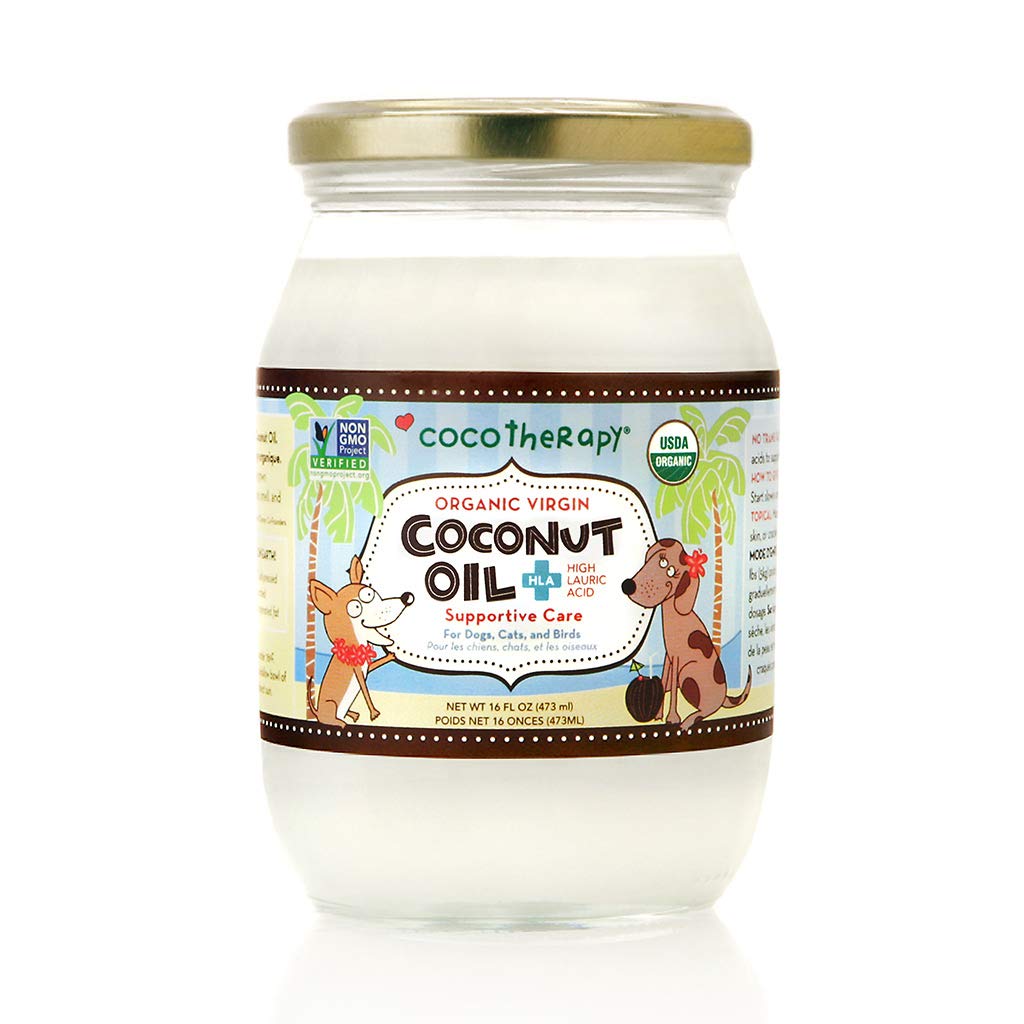 CocoTherapy jar front packaging showing 16 oz organic label and benefits