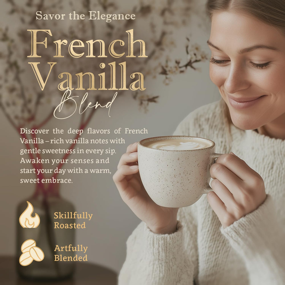 COFFEA FLAVOR FINE ORGANIC COFFEE brewed cup in kitchen scene highlighting smooth creamy flavor