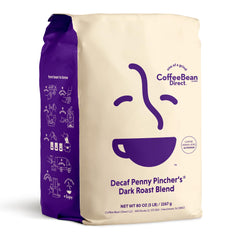 Coffee Bean Direct front package view showing value 5 lb bag and branding benefits