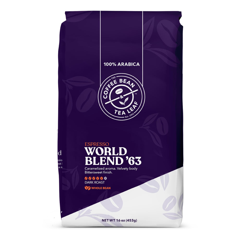 Coffee Bean & Tea Leaf front packaging showing 1 lb bag and brand for easy identification