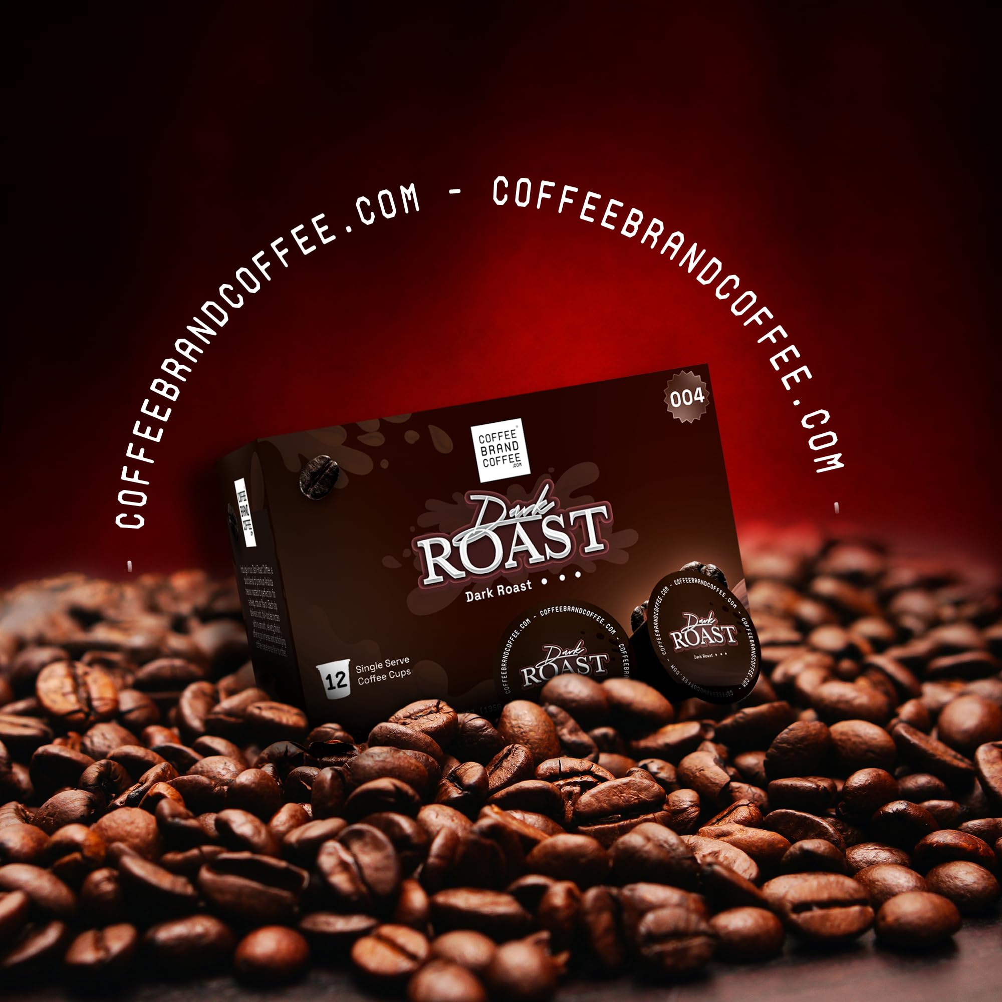 Coffee Brand Coffee close-up of dark grounds highlighting rich roast aroma