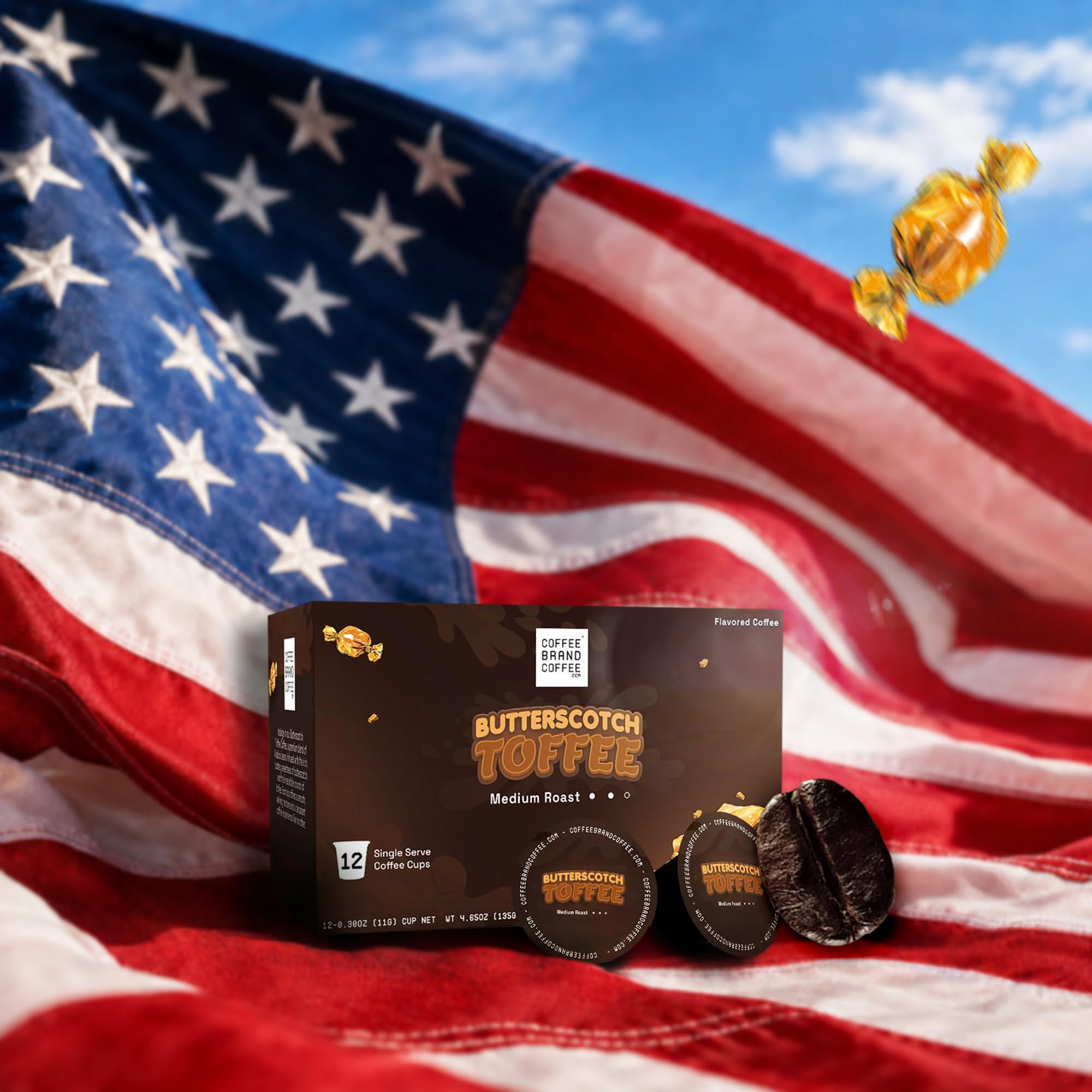 Coffee Brand Coffee K-Cups with open foil seal demonstrating freshness retention and easy brewing