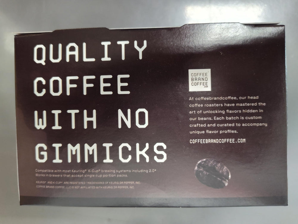 Coffee Brand Coffee box layout showing 12 individually sealed pods for convenience