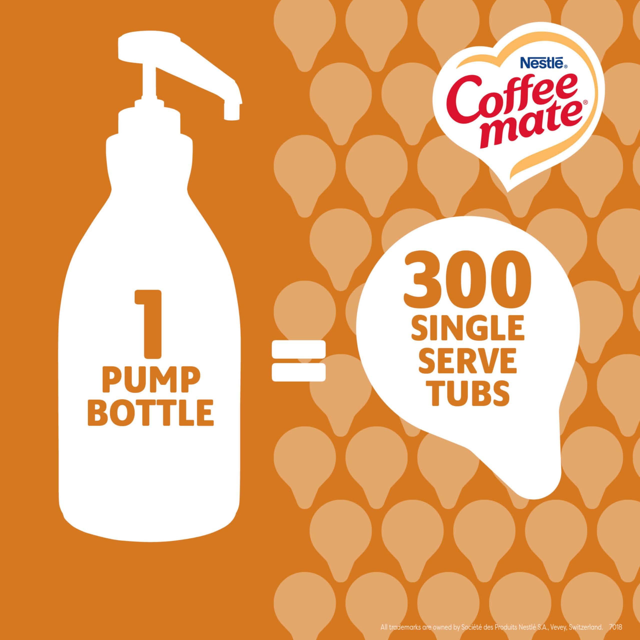 Coffee mate concentrate pouring into coffee for quick mixing and rich flavor