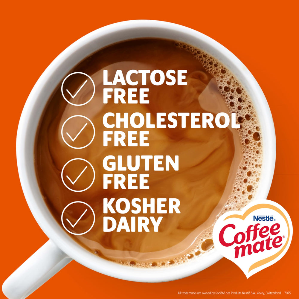 Close-up of Coffee mate powder texture illustrating smooth, fast-dissolving blend