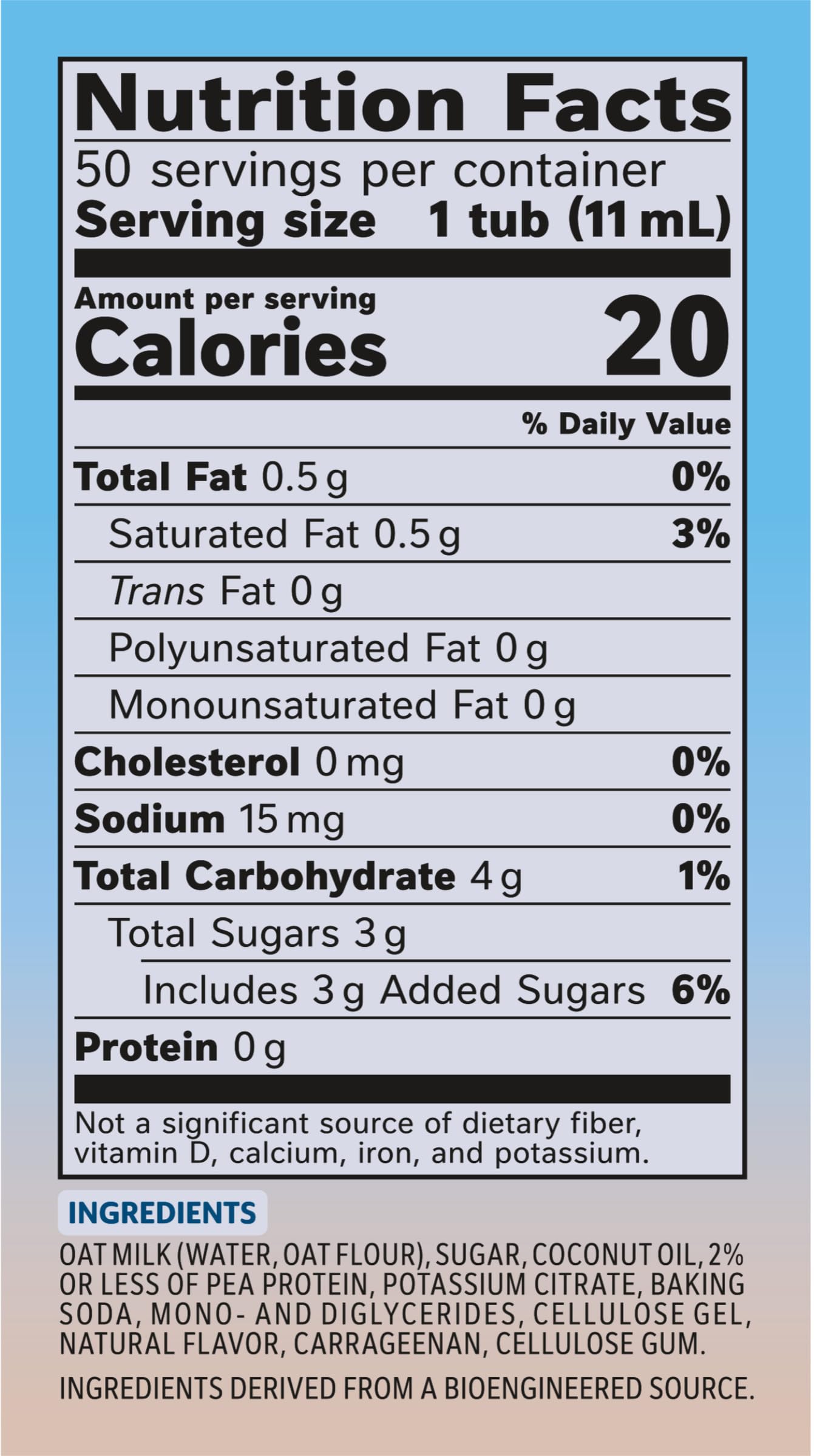 Coffee-mate single tub close-up highlighting seal and easy use
