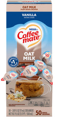 Coffee-mate oat milk box front showing product and vanilla benefit