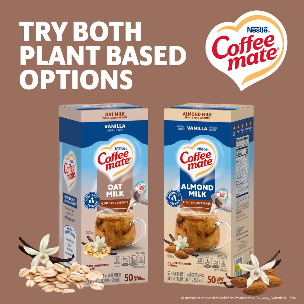 Coffee-mate used in morning coffee cup for consistent vanilla taste
