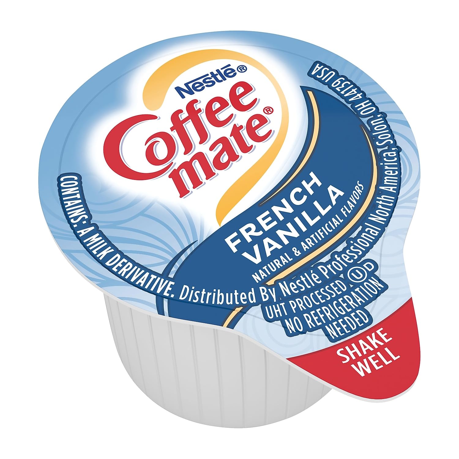 Macro view of Coffee Mate creamer texture showing creamy consistency benefit