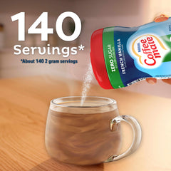 Coffee Mate Vanilla Caramel bottle label clear close-up for flavor ID