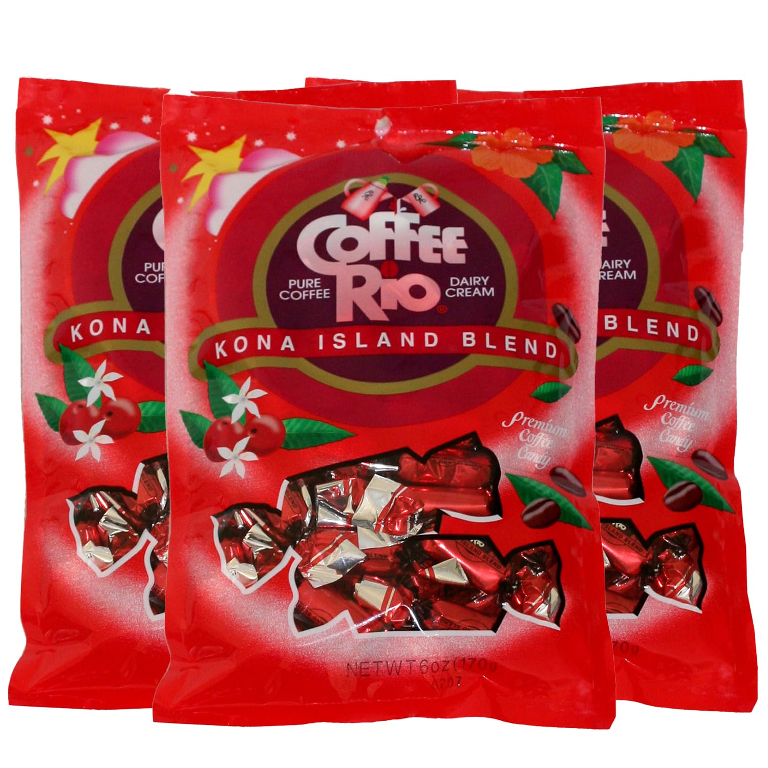 Coffee Rio front packaging showing Kona Island Blend and pack size benefit
