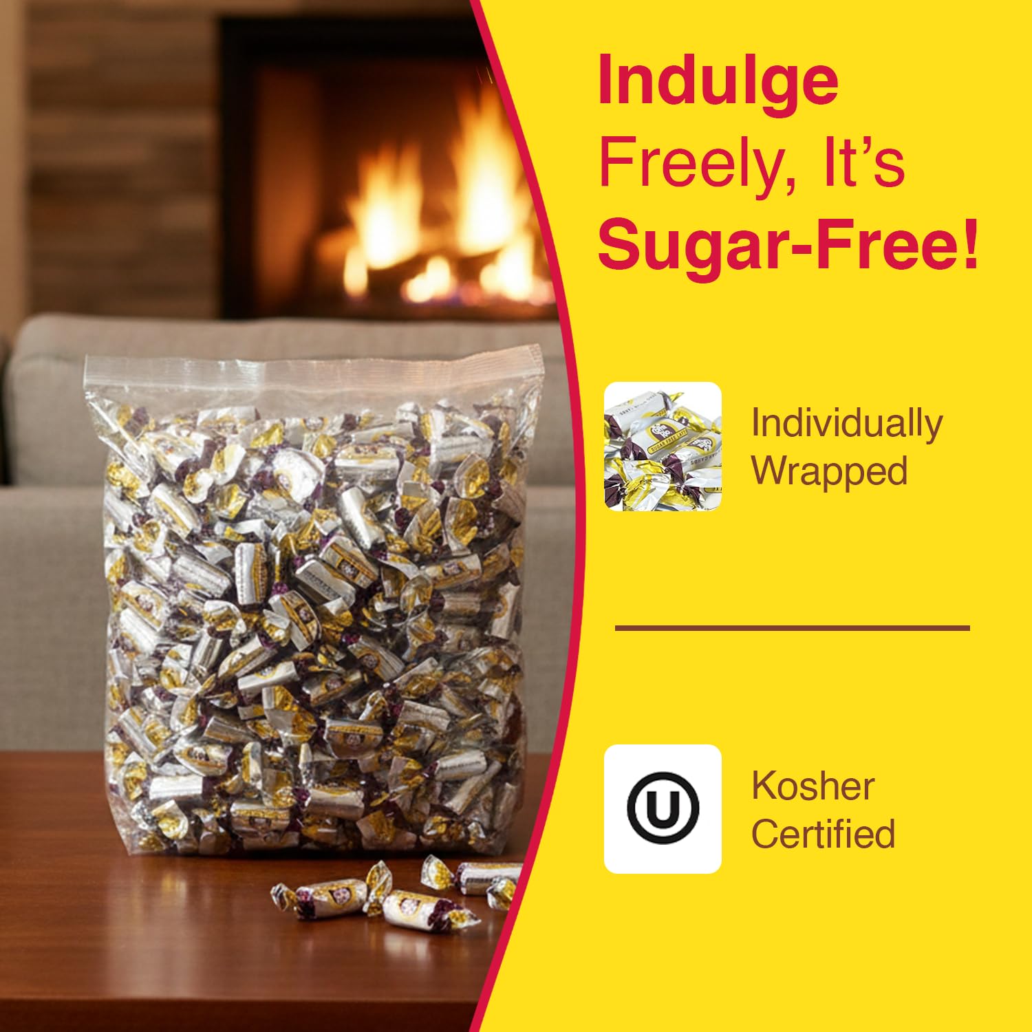 Coffee Rio open bag with candies spilling for easy portioning at events