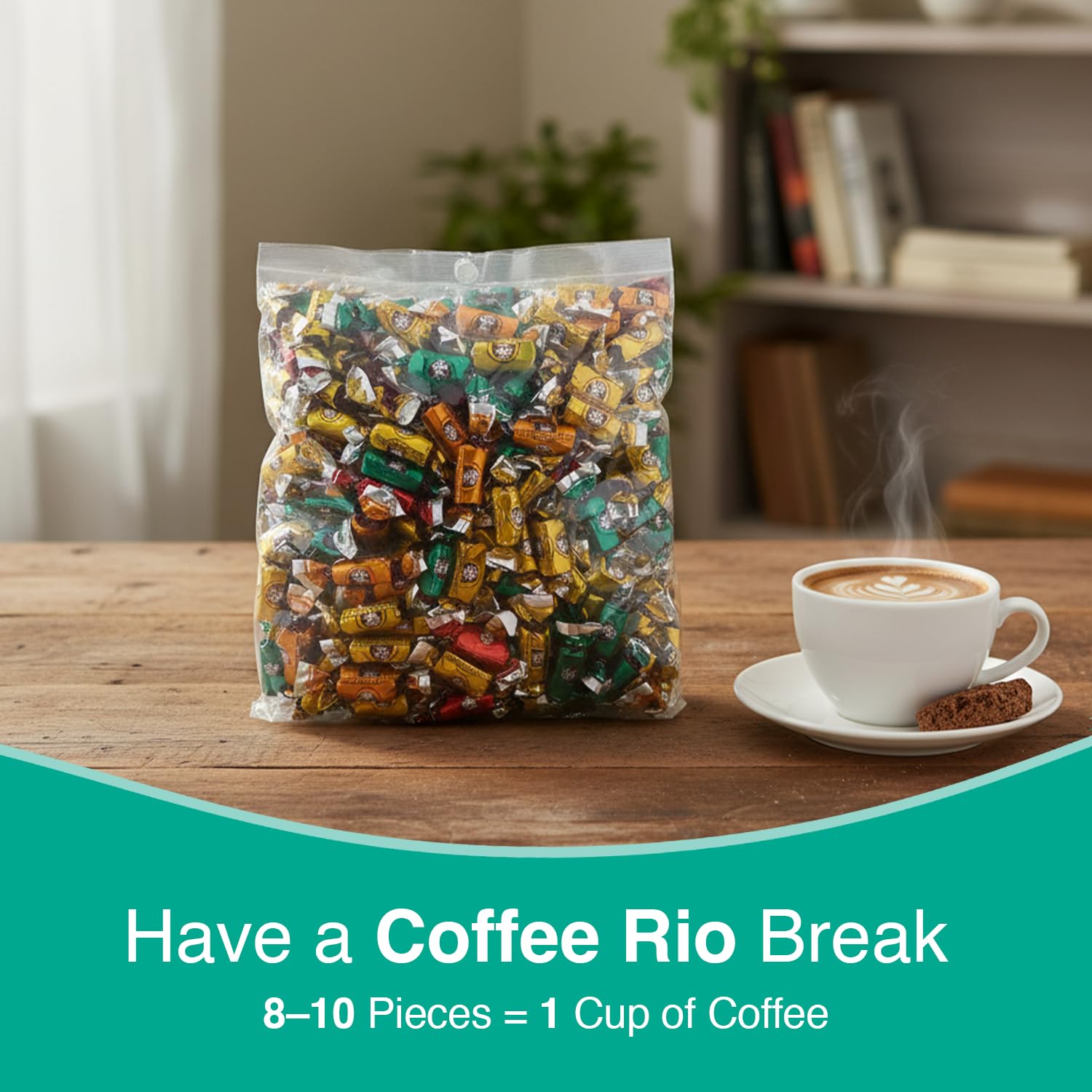 Coffee Rio candy surface close detail showing glossy texture, slow-dissolving flavor