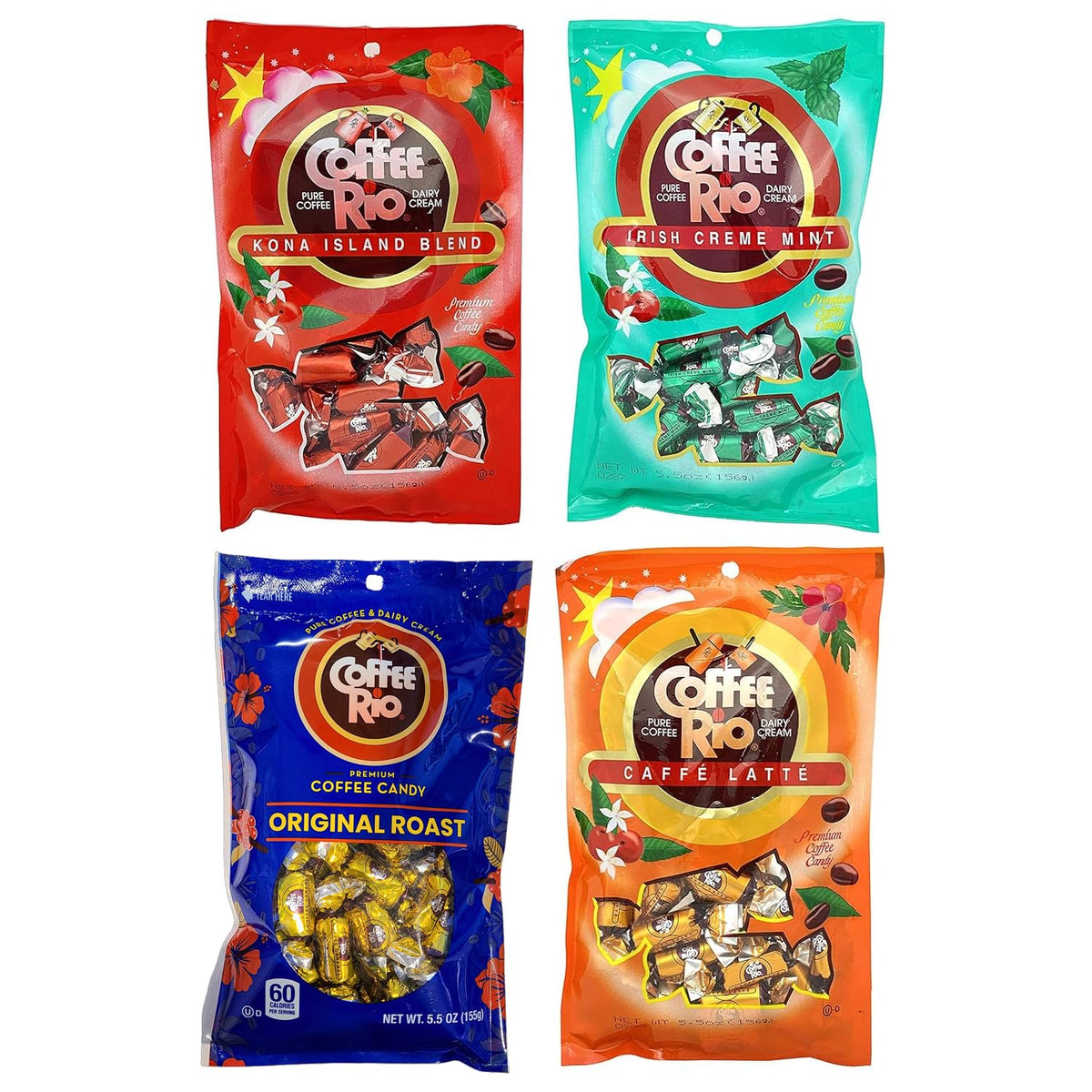 Coffee Rio variety pack front view showing four flavor pouches for gifting